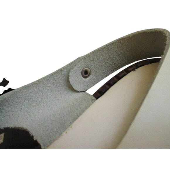 sz 5 Vintage Womens Italian White Leather Strappy Sandals With Buckle & Low Heel - Picture 8 of 13